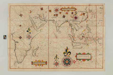 「東亜航海図」江戸時代、17世紀　神戸市立博物館蔵